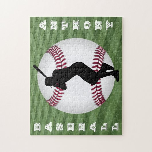 Boys Baseball Puzzle with His Name! ジグソーパズル (縦)