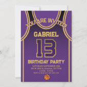  Boys Basketball 13 Birthday Party Invitation 招待状 (正面)