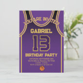  Boys Basketball 13 Birthday Party Invitation 招待状 (スタンド正面)