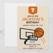 Boys Basketball Birthday • Editable Sports Party 招待状 (正面/裏面)