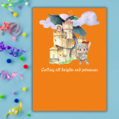 Boys Birthday Fairytale Knight Castle Dragon  招待状