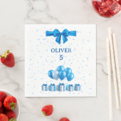 Boys Birthday Luncheon Napkins - Gift Box Design スタンダードランチョンナプキン (インサイチュ)