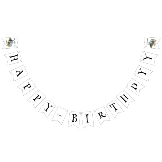 Boys Birthday Party Blue Semi Truck バンティングフラッグ (全)