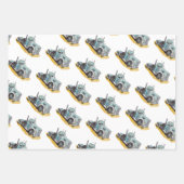 Boys Birthday Party Blue Semi Truck ラッピングペーパーシート (正面2)