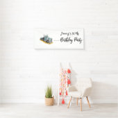 Boys Birthday Party Blue Semi Truck 横断幕 (インサイチュ)