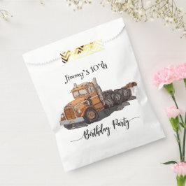 Boys Birthday Party Orange Semi Truck フェイバーバッグ