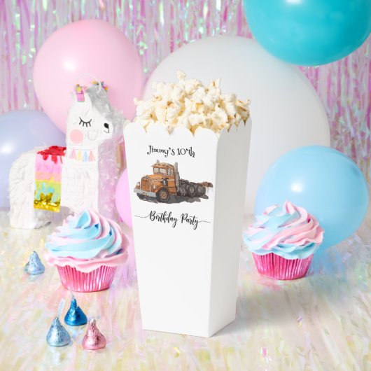 Boys Birthday Party Orange Semi Truck フェイバーボックス (パーティー)