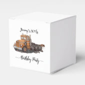 Boys Birthday Party Orange Semi Truck フェイバーボックス (正面サイド)