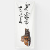 Boys Birthday Party Orange Semi Truck 横断幕 (縦)