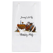 Boys birthday party with antique tractor design スモールペーパーバッグ (正面)