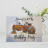 Boys birthday party with antique tractor design セーブザデート (スタンド正面)
