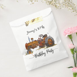 Boys birthday party with antique tractor design フェイバーバッグ
