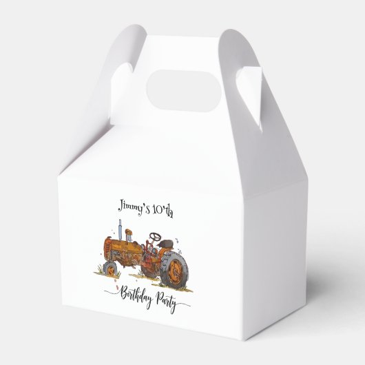 Boys birthday party with antique tractor design フェイバーボックス (裏面サイド)