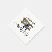 Boys birthday party with blue and yellow biplane スタンダードカクテルナプキン (角)