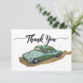 Boys birthday party with two toned sedan サンキューカード (スタンド正面)