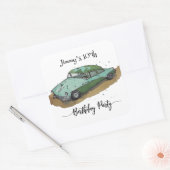 Boys birthday party with two toned sedan スクエアシール (封筒)