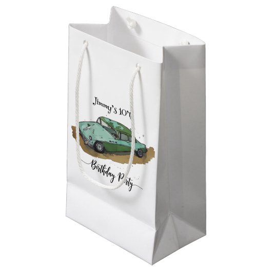 Boys birthday party with two toned sedan スモールペーパーバッグ (正面アングル)