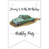 Boys birthday party with two toned sedan バンティングフラッグ (第1の旗)