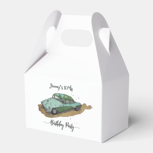 Boys birthday party with two toned sedan フェイバーボックス (裏面サイド)