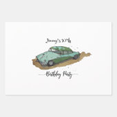 Boys birthday party with two toned sedan ラッピングペーパーシート (正面)