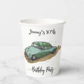 Boys birthday party with two toned sedan 紙コップ (裏面)