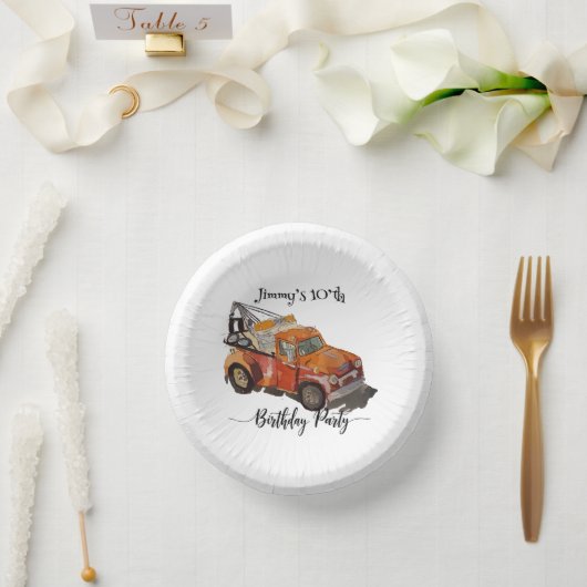 Boys birthday party with wrecker ペーパーボウル (ウェディング)