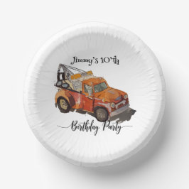 Boys birthday party with wrecker ペーパーボウル