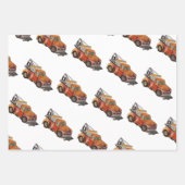 Boys birthday party with wrecker ラッピングペーパーシート (正面2)