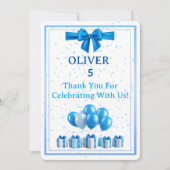 Boys Birthday Thank You Card - Gifts & Confetti サンキューカード (正面)