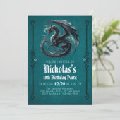 Boy's Black Dragon Birthday Invitation 招待状 (スタンド正面)