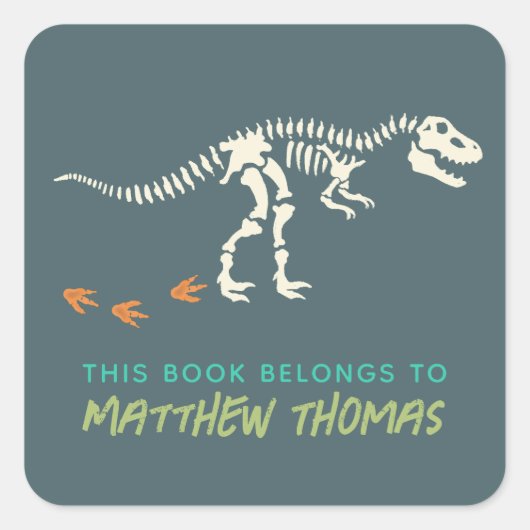 Boys Blueこの本はTレックス恐竜の子供に属する スクエアシール (正面)