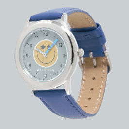 Boys Blue Cool Dude Smile Kids 腕時計