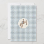Boys Blue Gray Twins First Rodeo 1st Birthday 招待状 (裏面)
