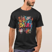 Boys Bruh Meme Funny Saying Teens Graffiti Aesthet Tシャツ (正面)