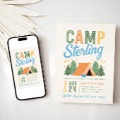 Boy's Camping Birthday Invitation 招待状