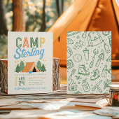 Boy's Camping Birthday Invitation 招待状