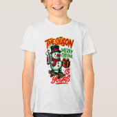 Boys’ Christmas Snowman Cool Holiday トライブレンドＴシャツ (正面)