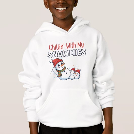 Boys Christmas T-Shirt | Cute Snowman Design (正面)