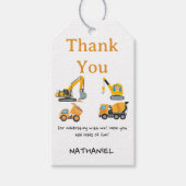 Boys Construction Birthday Party Theme ギフトタグ (正面)