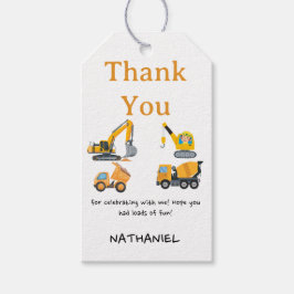Boys Construction Birthday Party Theme ギフトタグ