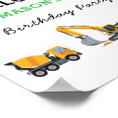 Boys Construction Birthday Party Theme ポスター (角)