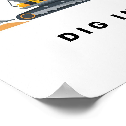 Boys Construction Birthday Party Theme ポスター (角)