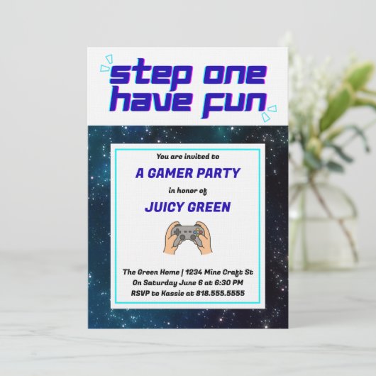 Boys Cool Gamer Invitation 招待状 (スタンド正面)