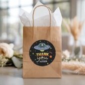 Boys Cool Neon Space Birthday Favor ラウンドシール