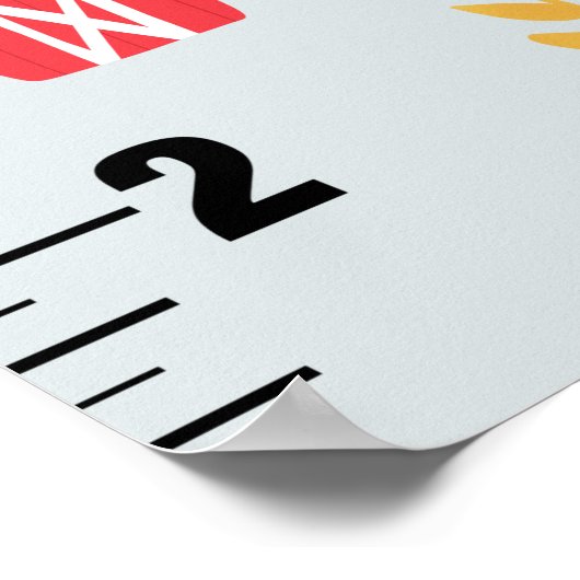 Boys Cute Blue Farm Tractor Growth Chart ポスター (角)