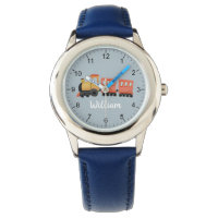 Boys Cute Blue Modern Train Travel Kids