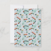 Boys Cute Blue Train Thank You Baby Shower サンキューカード (裏面)