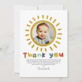 Boys Cute First Trip Around The Sun Photo サンキューカード (正面)