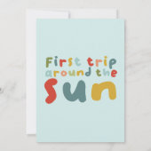 Boys Cute First Trip Around The Sun Photo サンキューカード (裏面)