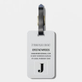 Boys Cute Grey Black Kids Airplane Travel  ラゲッジタグ (裏面縦)